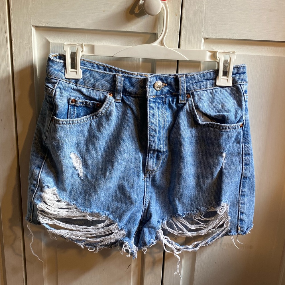 Topshop Distressed Cut Off Shorts